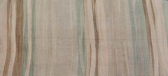 Subtle Horizontal Stripe Design Turkish Vintage Kilim Runner in Soft Pastels