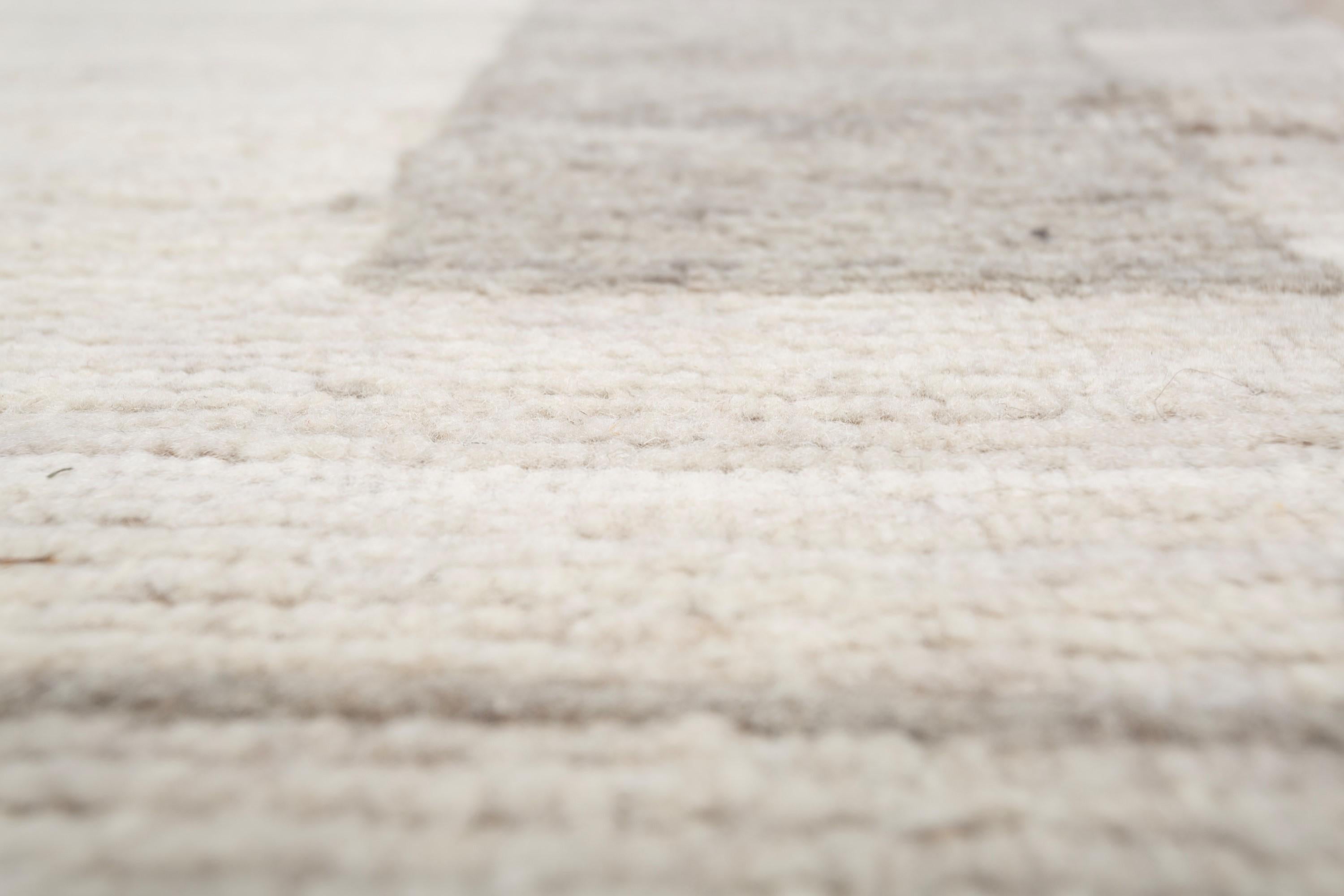 Sutil Intrincado Blanco y Marfil Oscuro 240x300 cm Alfombra Anudada a Mano Indio en venta