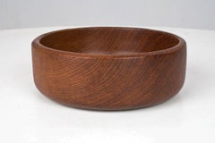 Subtle Mid-Century Modern Danish Sculptural Hand-Turned Teak Bowl, 1960s