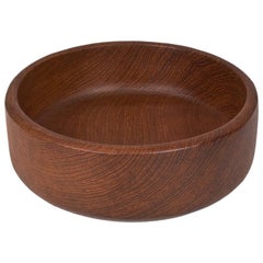 Vintage Subtle Mid-Century Modern Danish Sculptural Hand-Turned Teak Bowl, 1960s