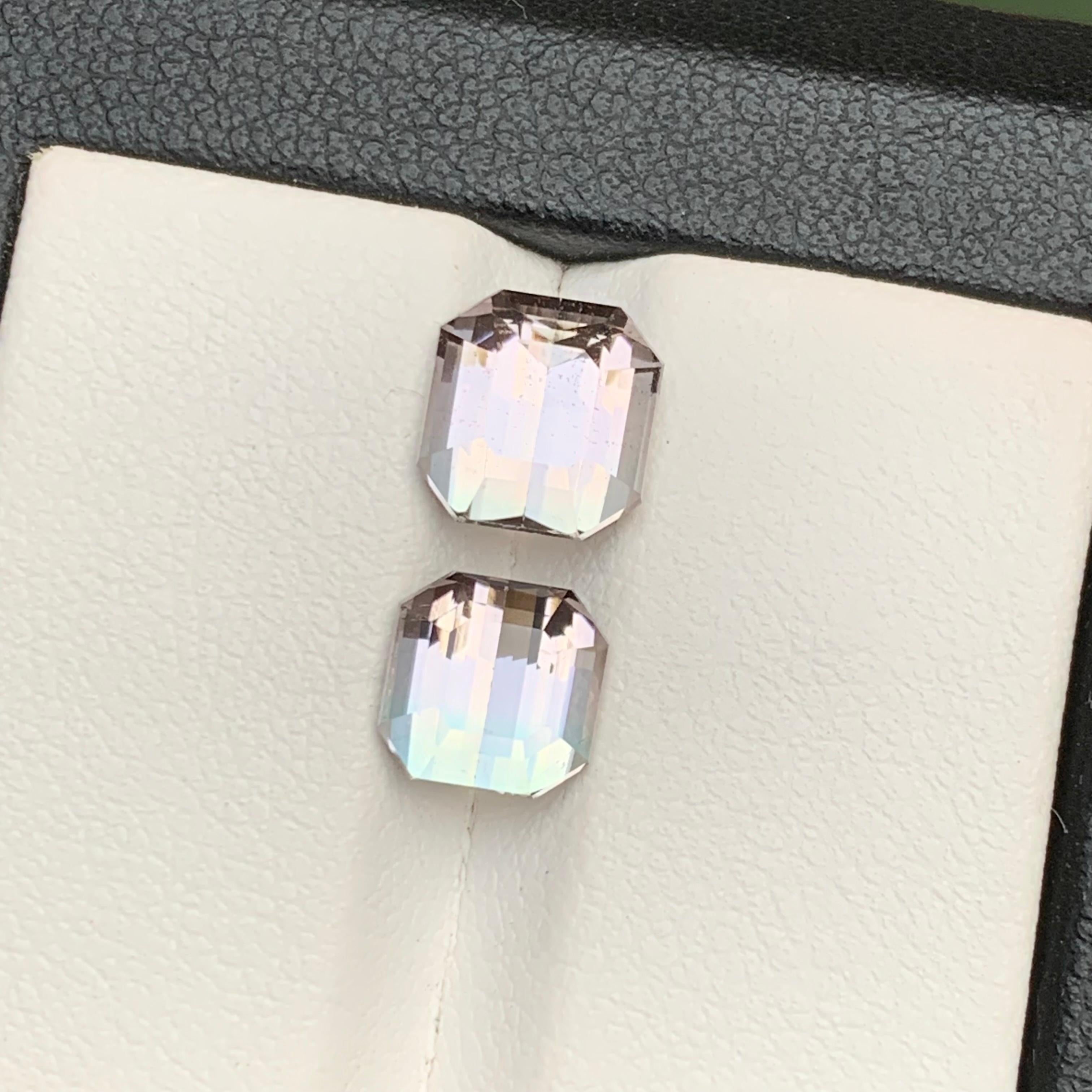 Pierres précieuses non serties de 4,35 carats, tourmaline naturelle bicolore bleu pêche verdâtre Neuf - En vente à Peshawar, PK
