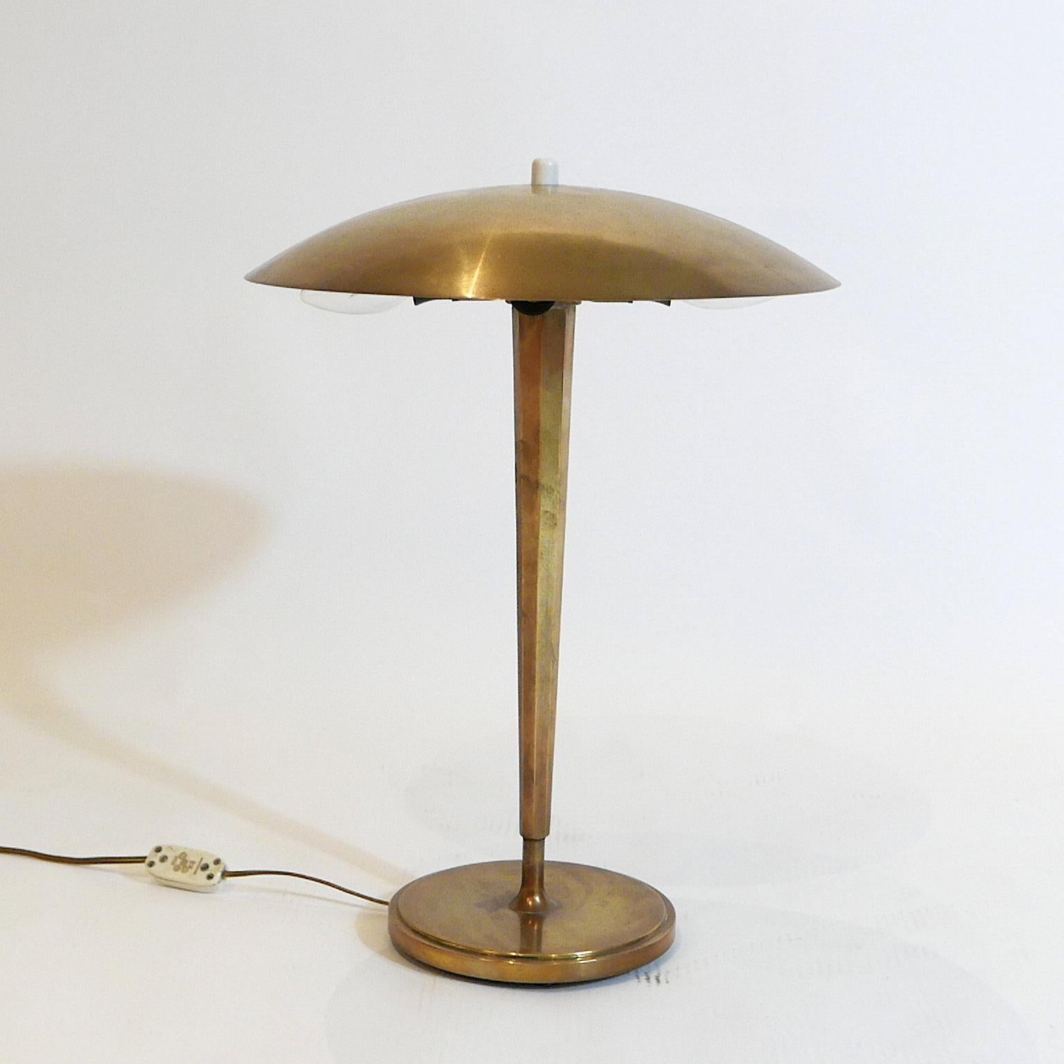 Suburb Quality Scandinavian Brass Table/Desk lamp by Bohlmark after Paavo Tynell 5