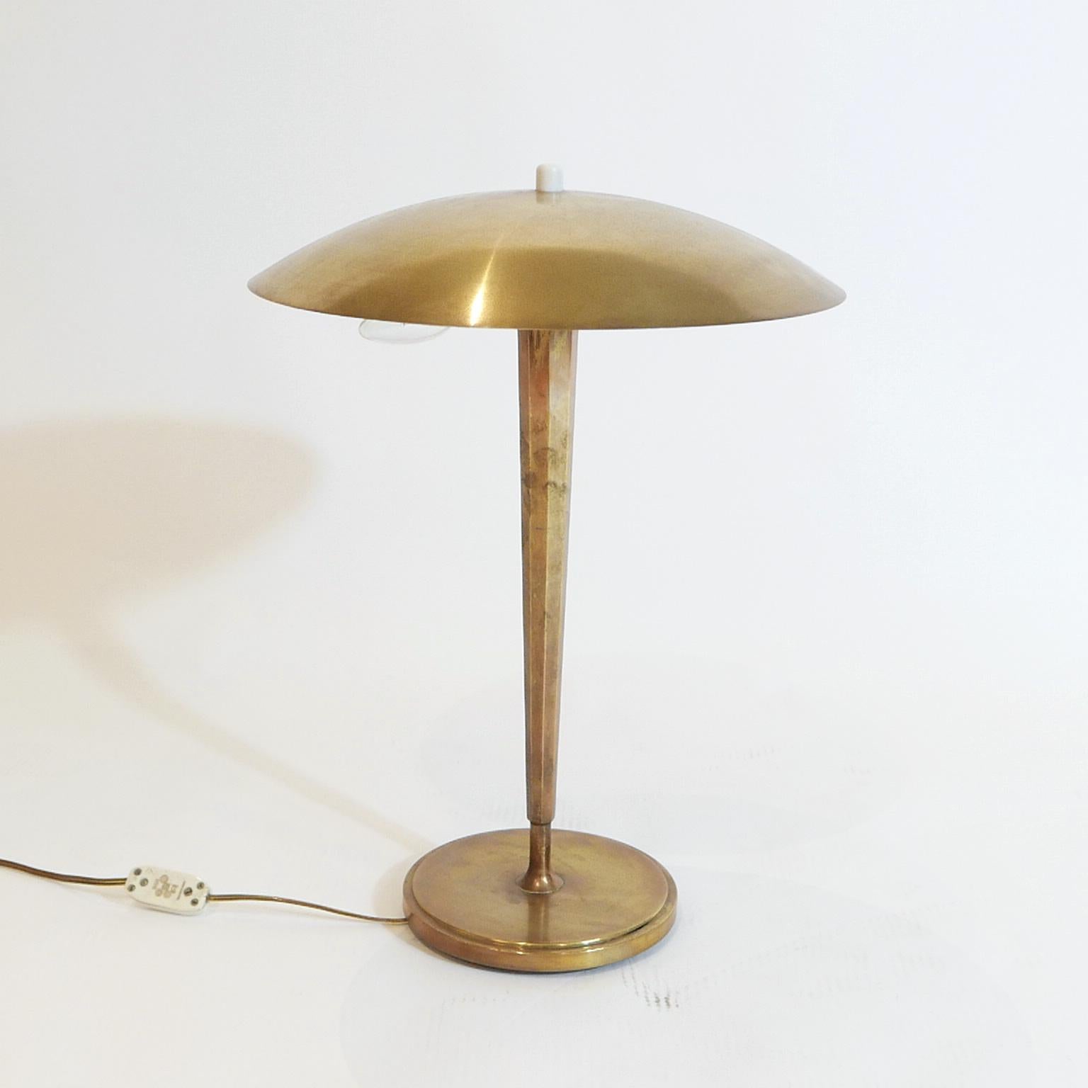 Scandinavian Modern Suburb Quality Scandinavian Brass Table/Desk lamp by Bohlmark after Paavo Tynell