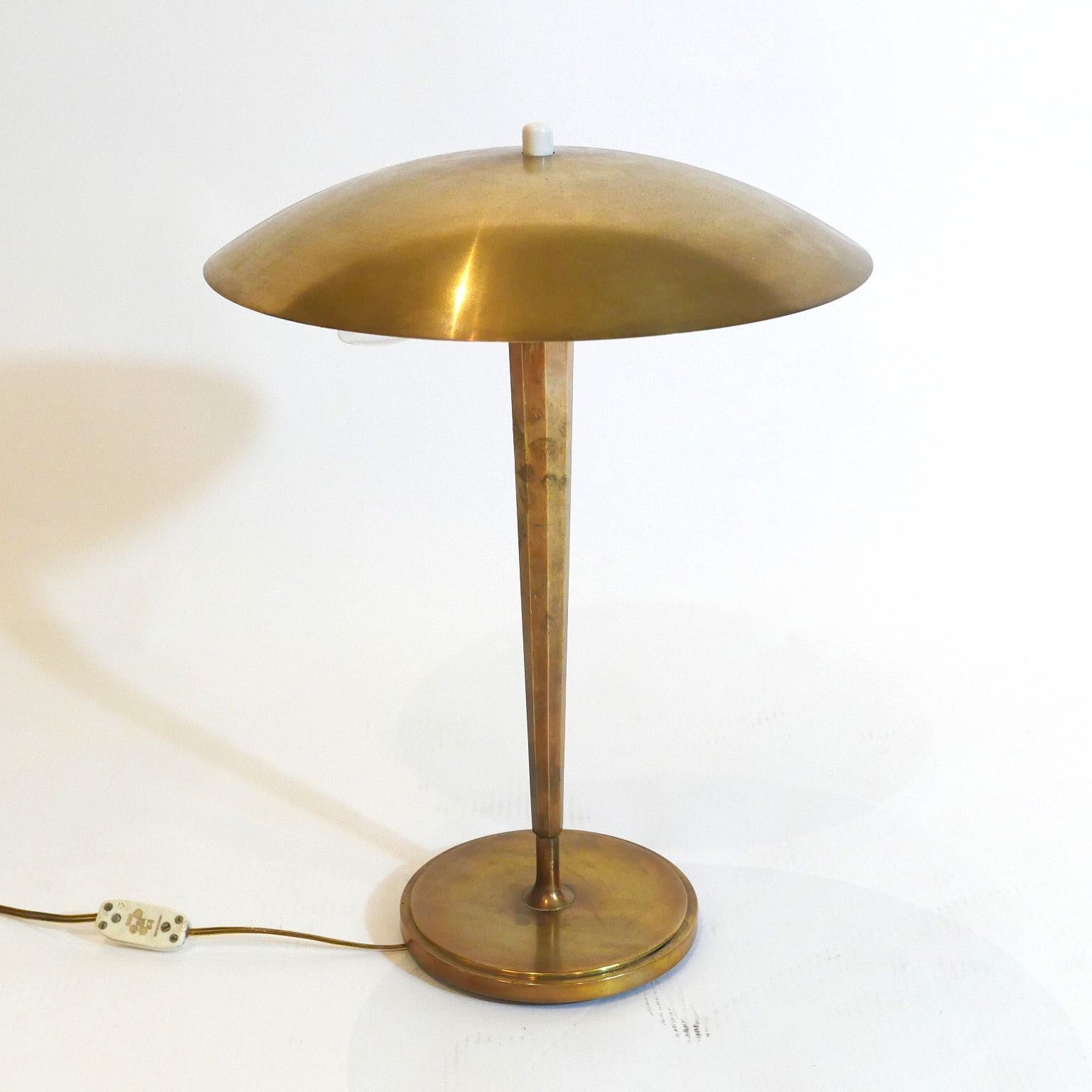 Swedish Suburb Quality Scandinavian Brass Table/Desk lamp by Bohlmark after Paavo Tynell