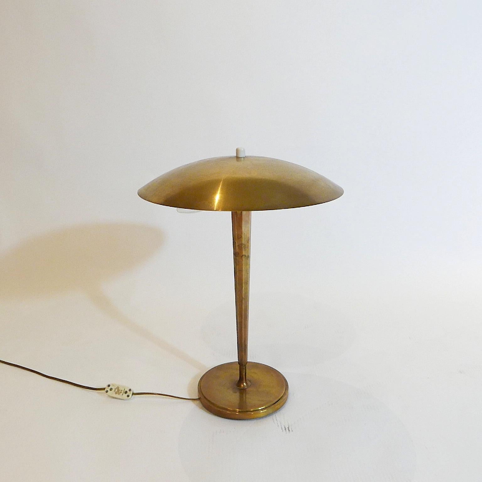Suburb Quality Scandinavian Brass Table/Desk lamp by Bohlmark after Paavo Tynell 1