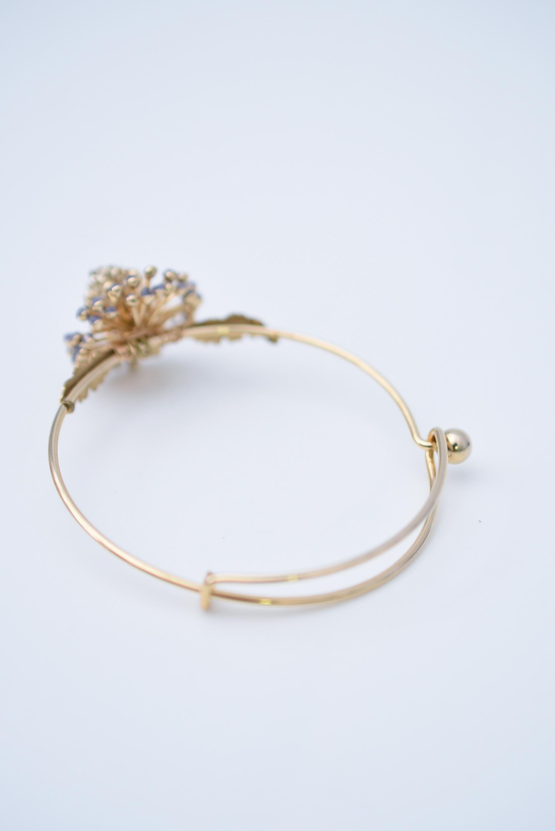 Bracelet sucabiosa (violet) / bijoux vintage, perles vintage, bracelet vintage en vente 1