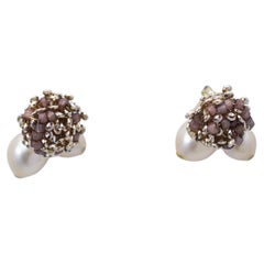 sucabiosa tsubomi earring / vintage jewelry , vintage pearl, plants jewelry