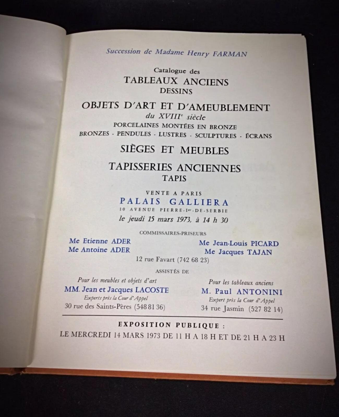 Inconnu Succession de Madame Henry F. Garman : Objets d'art et mobilier d'art - 2Y250 en vente