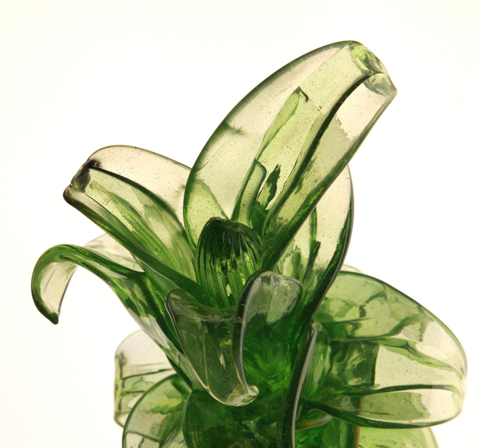 Succulent Cactus, Green Murano Puligoso Glass in the Style of Martinuzzi 8