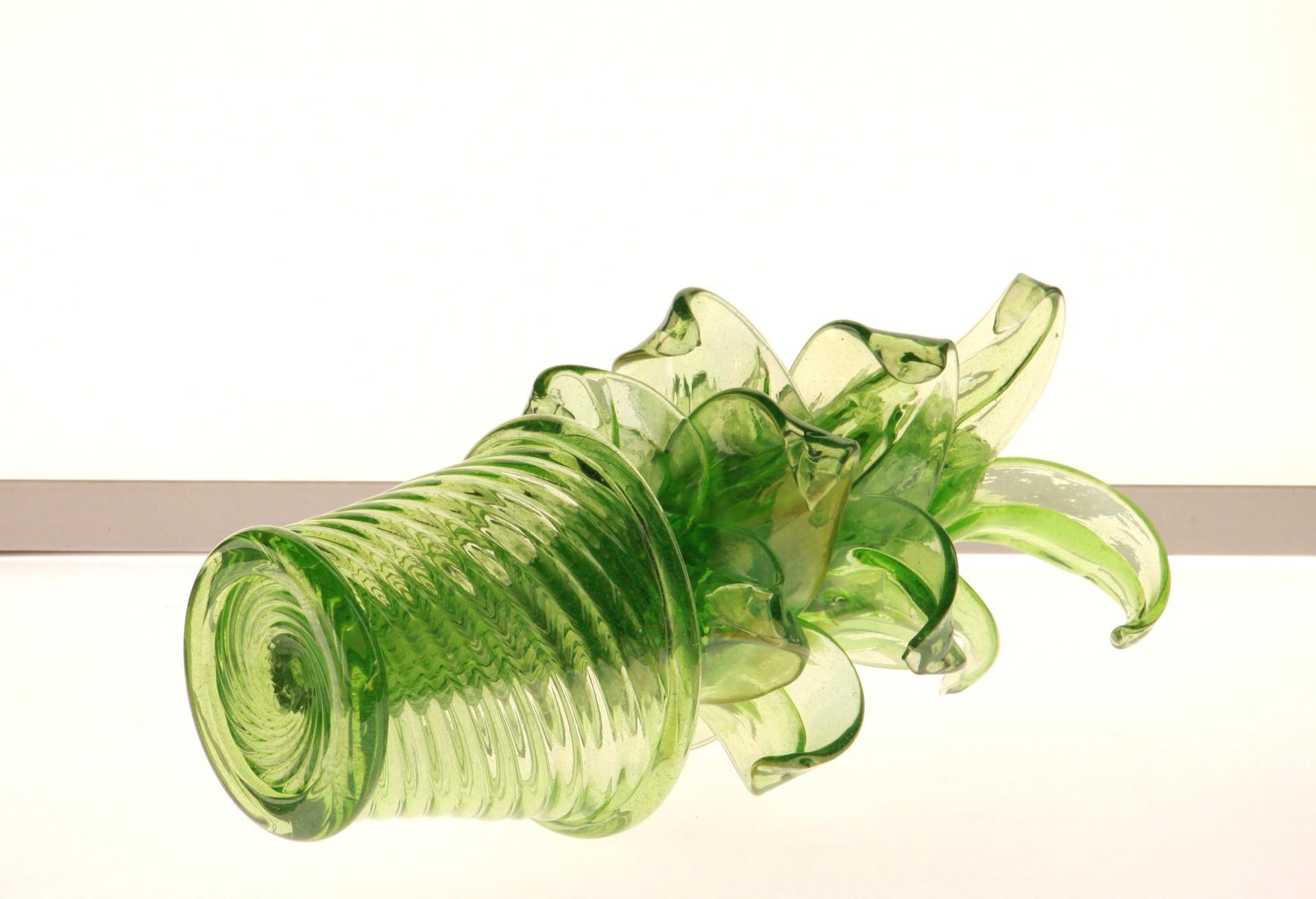 Succulent Cactus, Green Murano Puligoso Glass in the Style of Martinuzzi 12