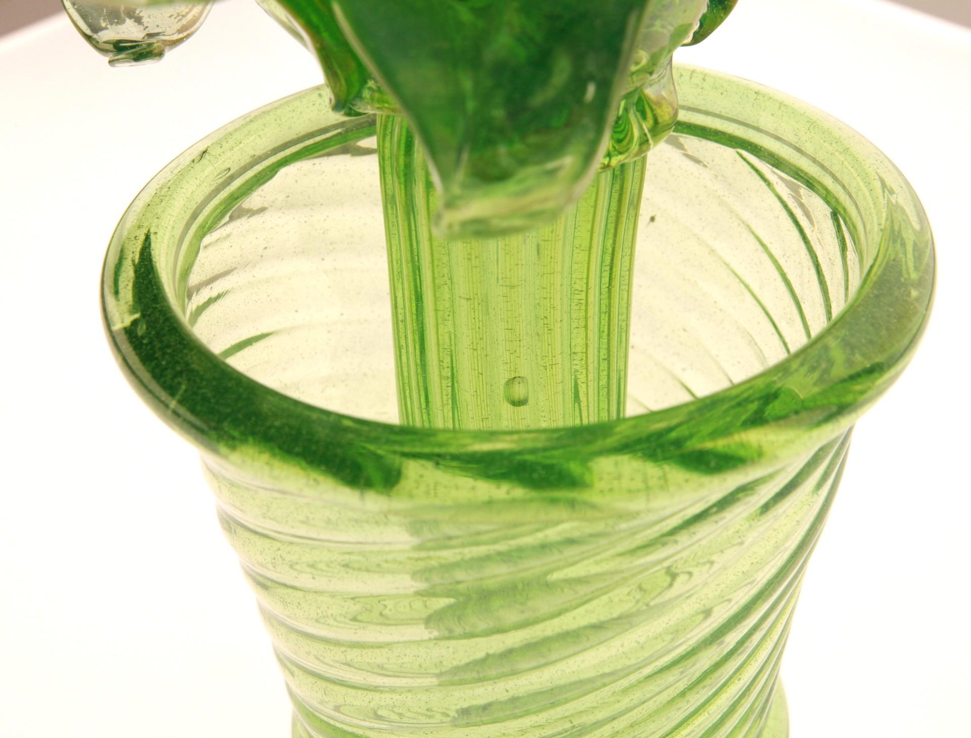 Succulent Cactus, Green Murano Puligoso Glass in the Style of Martinuzzi 2