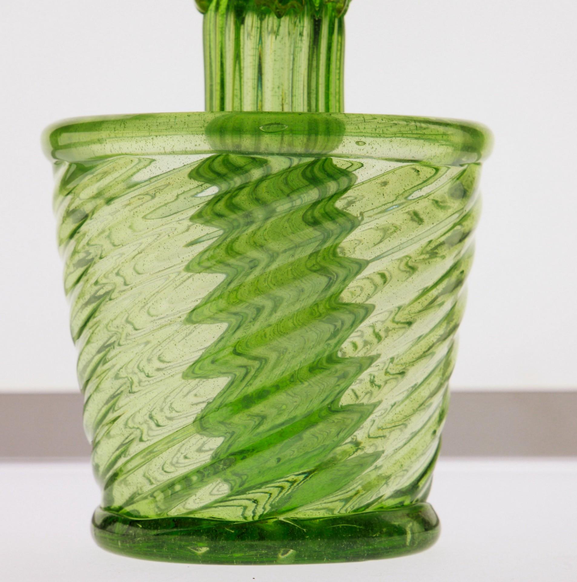 Succulent Cactus, Green Murano Puligoso Glass in the Style of Martinuzzi Zecchin 2