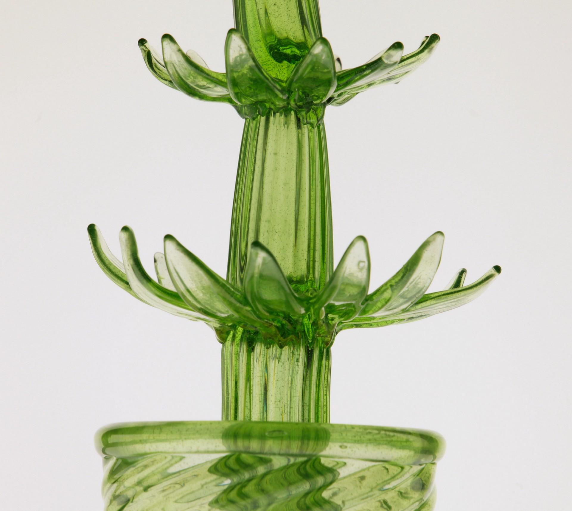 Succulent Cactus, Green Murano Puligoso Glass in the Style of Martinuzzi Zecchin 4