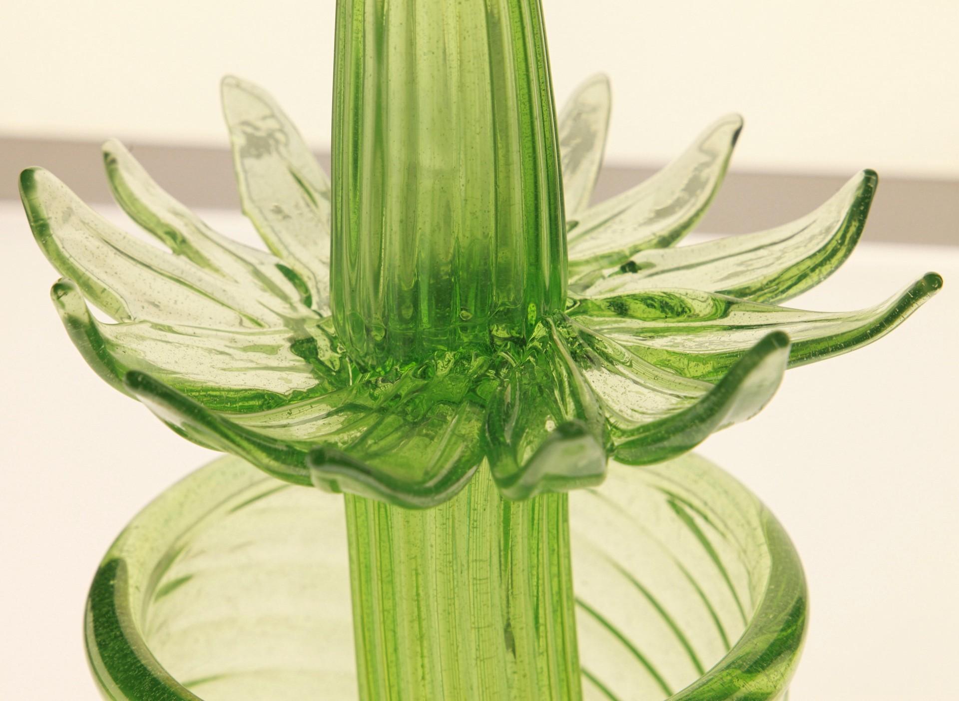 Succulent Cactus, Green Murano Puligoso Glass in the Style of Martinuzzi Zecchin 6