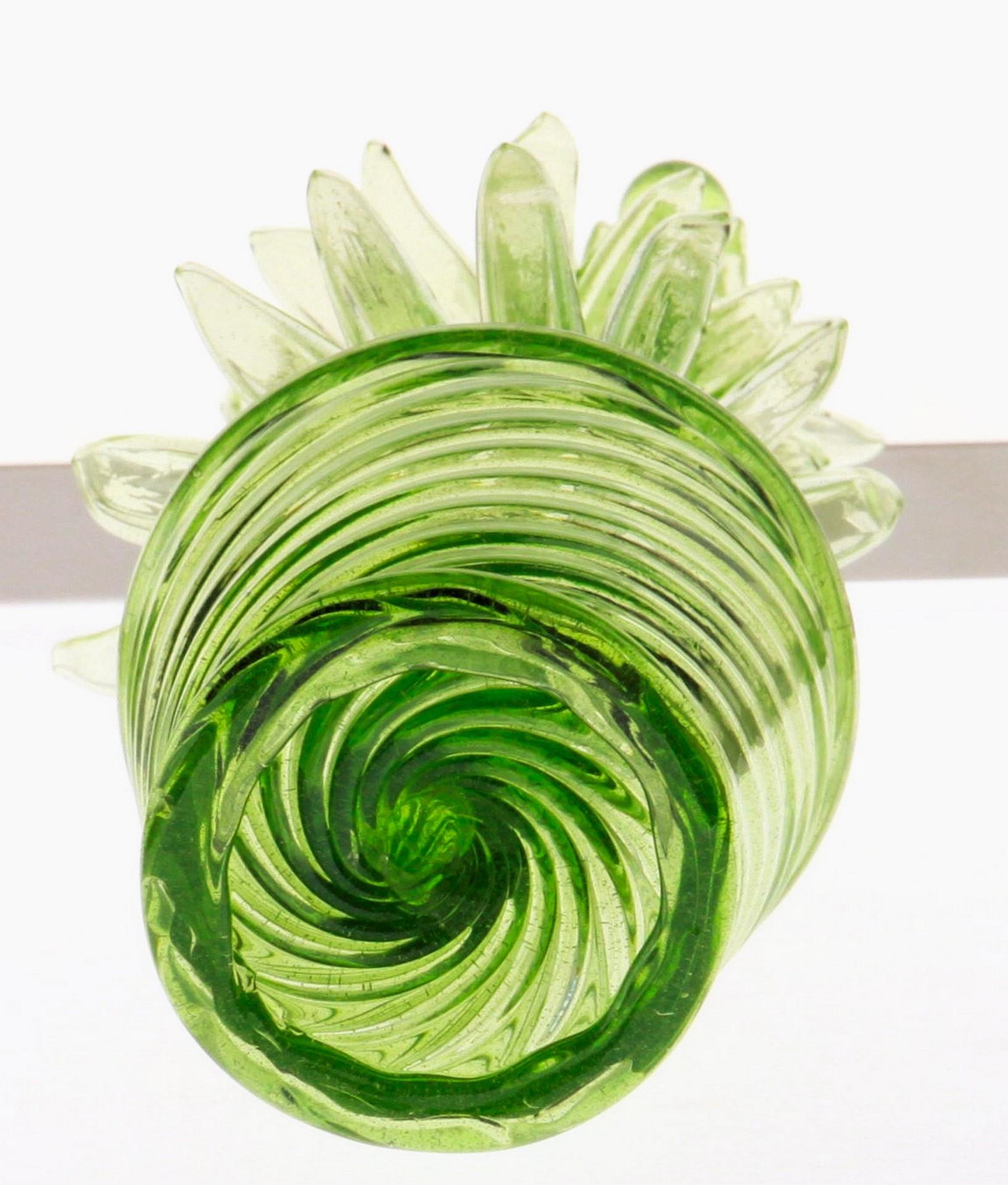 20th Century Succulent Cactus, Green Murano Puligoso Glass in the Style of Martinuzzi Zecchin