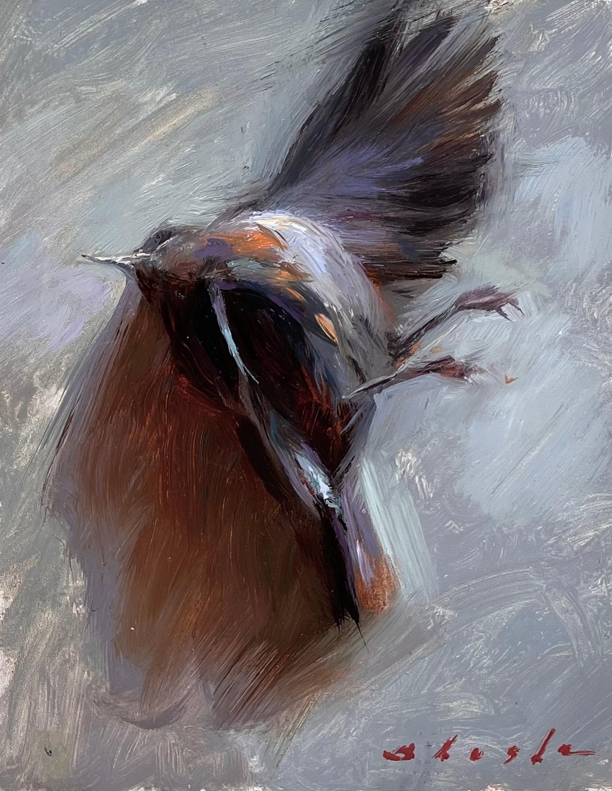 Still-Life Painting Suchitra Bhosle - Peinture à l'huile « Oiseau »