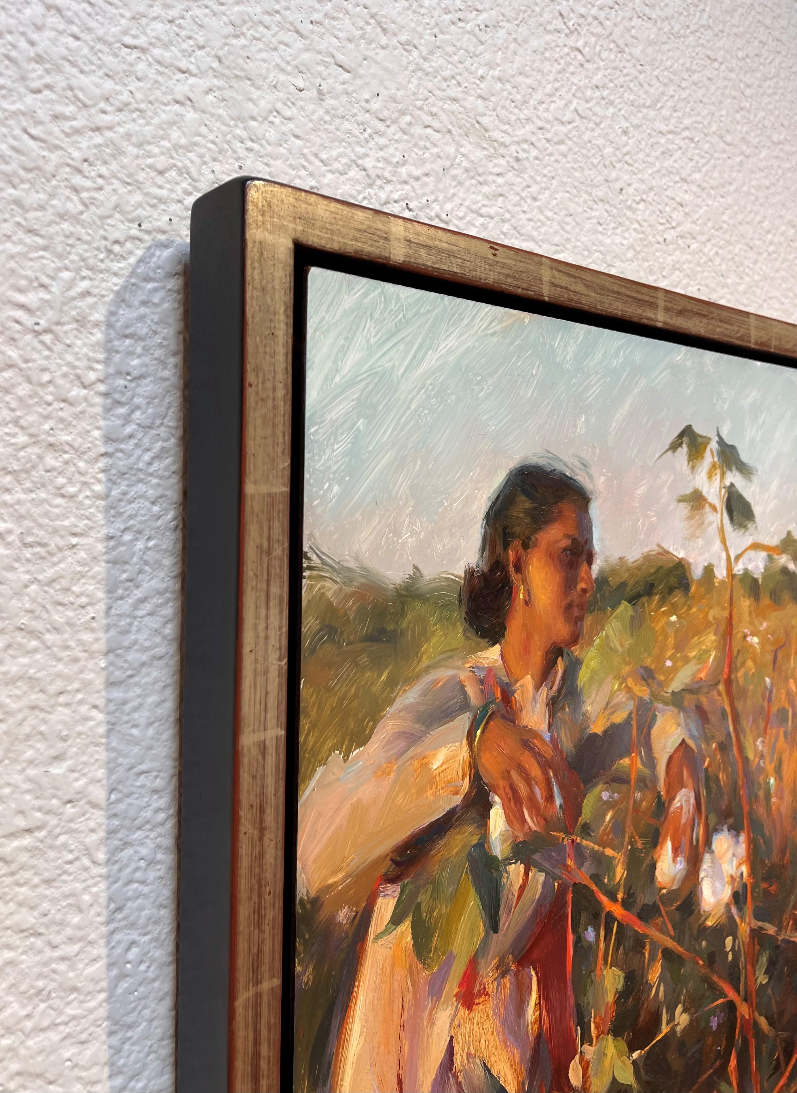 Ölgemälde „Cotton picker of Aurangabad, India“ (Post-Impressionismus), Painting, von Suchitra Bhosle