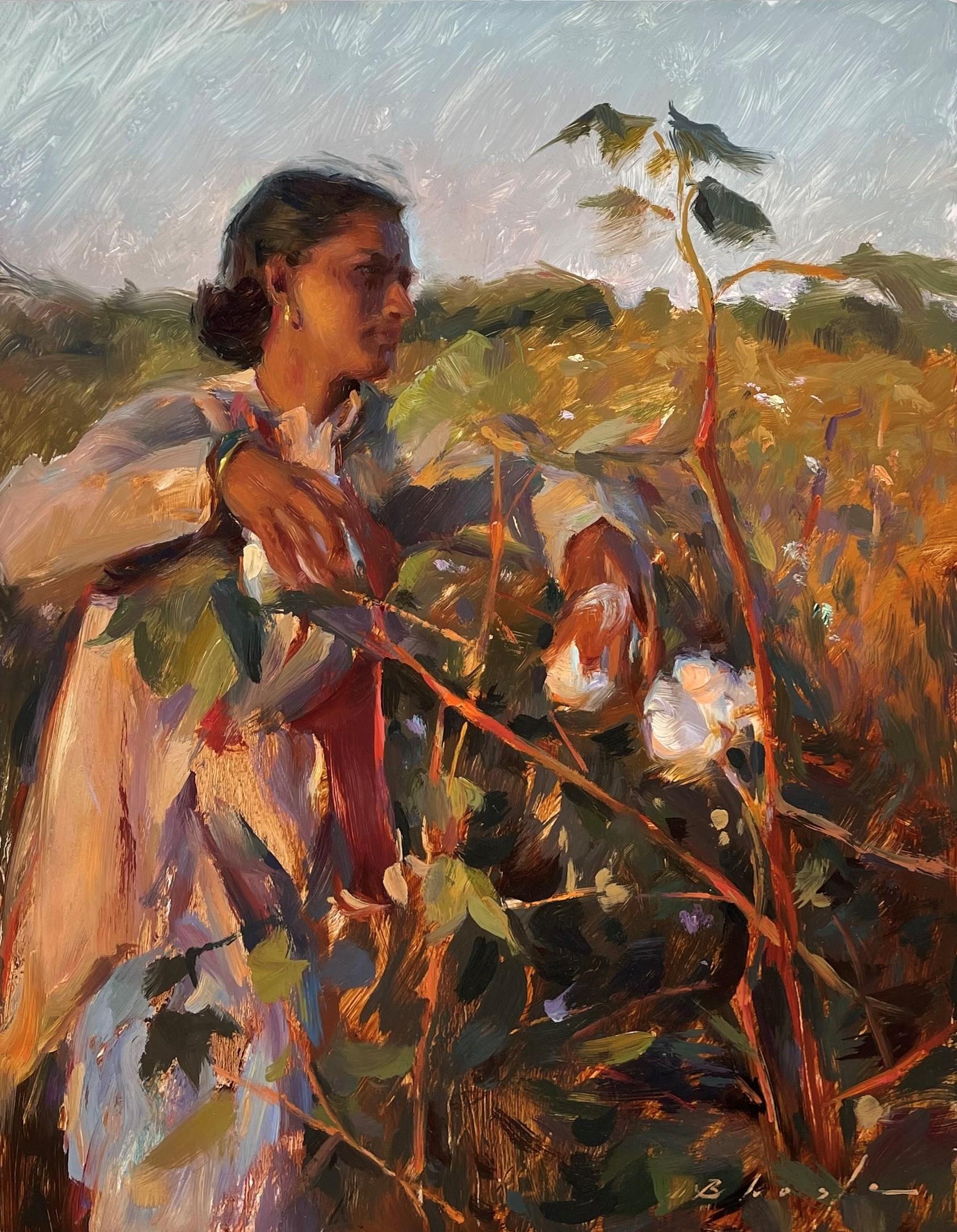 "Cotton picker of Aurangabad, India" Oil Painting