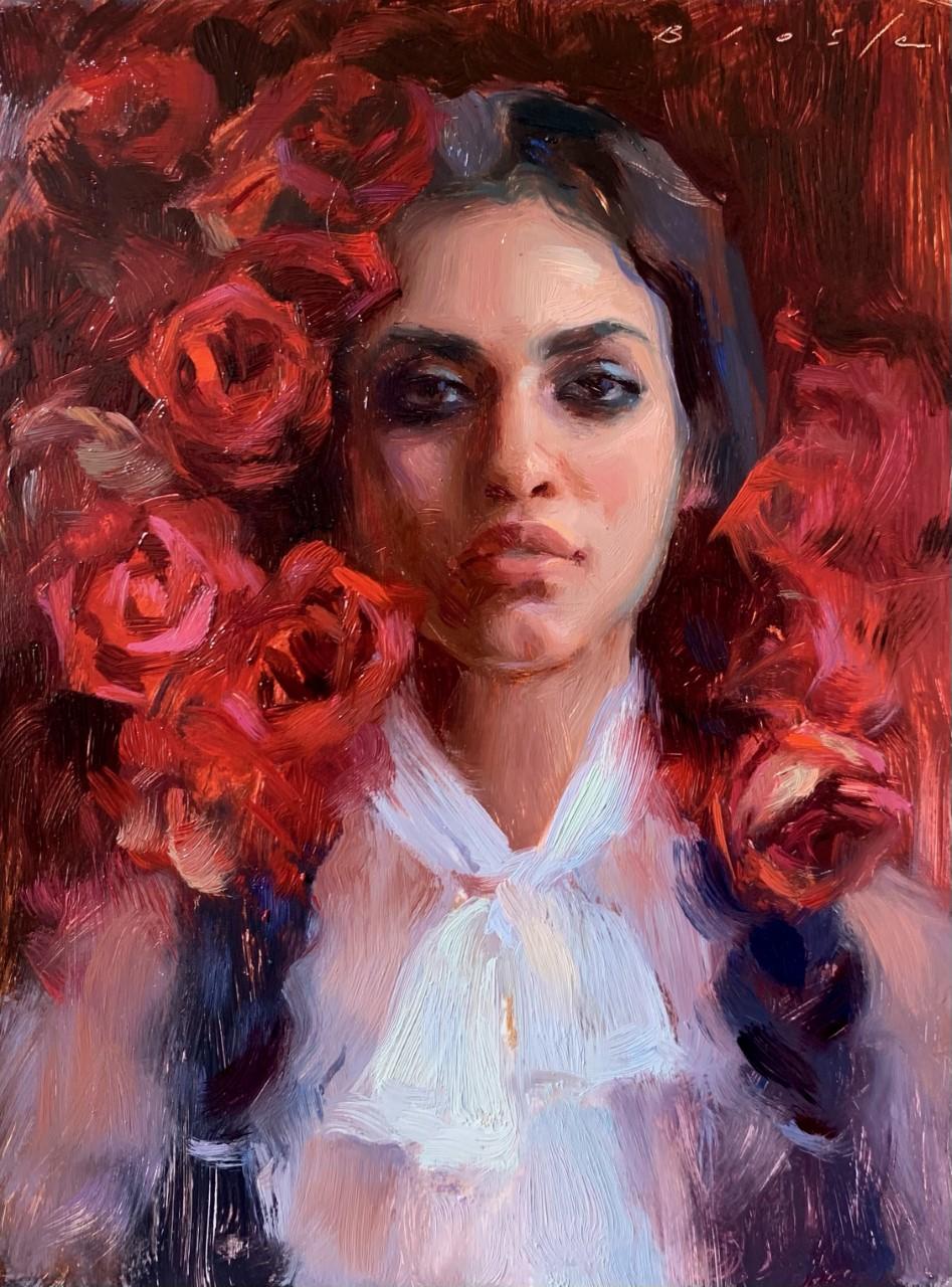 Figurative Painting di Suchitra Bhosle - "Intermede Romantique", Pittura a olio