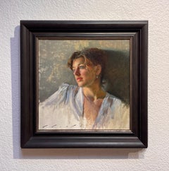 "Jane in Profile" By Suchitra Bhosle, Original Portrait Oil Painting