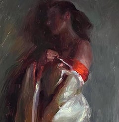 „Memories of Kyoto“ (2024) von Suchitra Bhosle, Original-Porträt-Ölgemälde