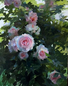 "Bouquet di Nature" (2024) di Suchitra Bhosle, pittura ad olio floreale originale