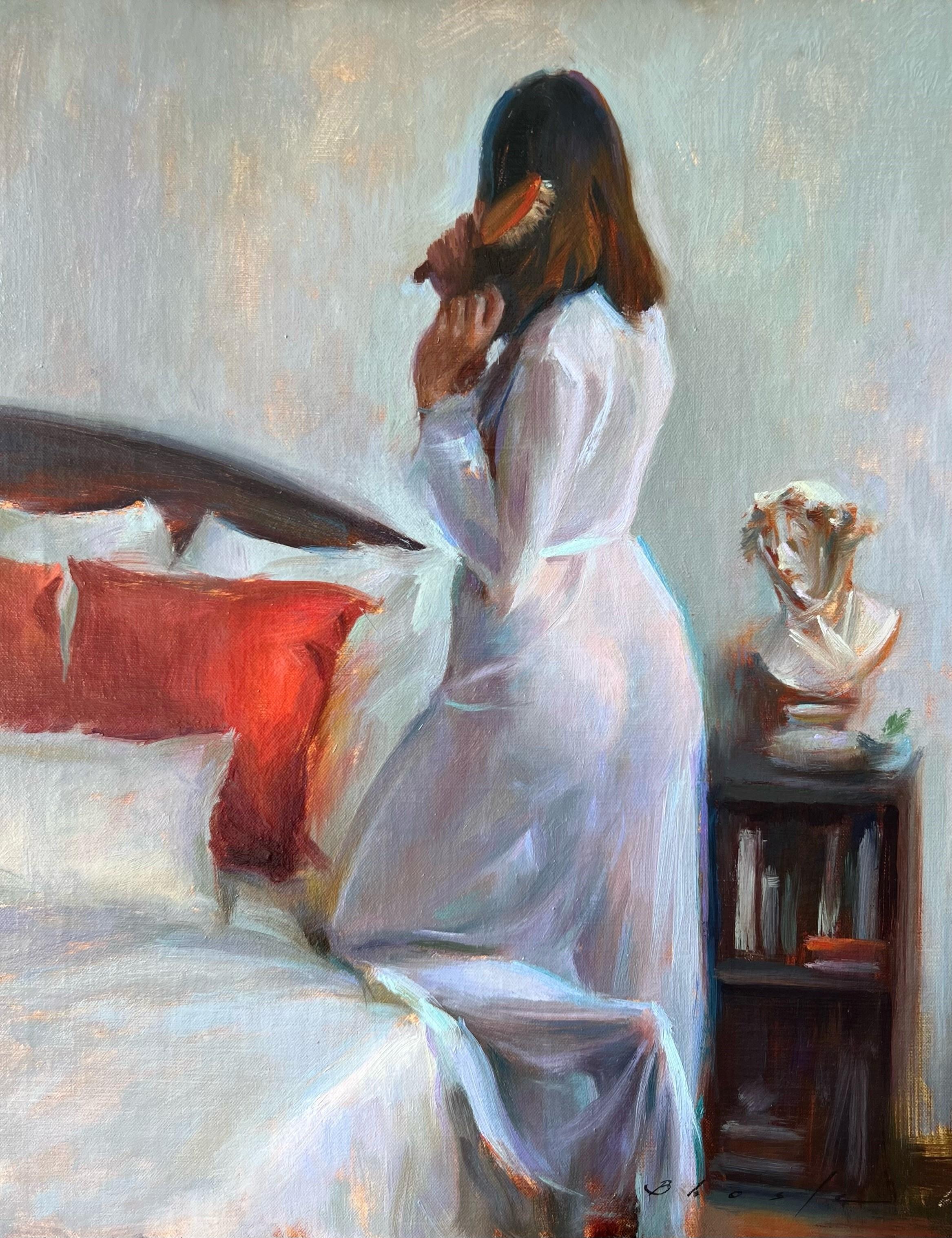 Suchitra Bhosle Portrait Painting - "Somewhere in Denver, " Oil Painting