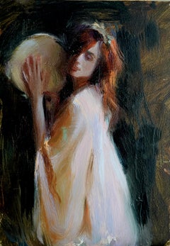 "Tambourine Melody," Oil Painting