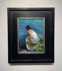 "Wading Aquamarine" Oil Painting