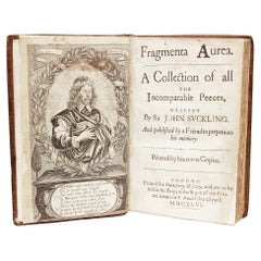 SUCKLING, John. Fragmenta Aurea. 1646 - FIRST EDITION.
