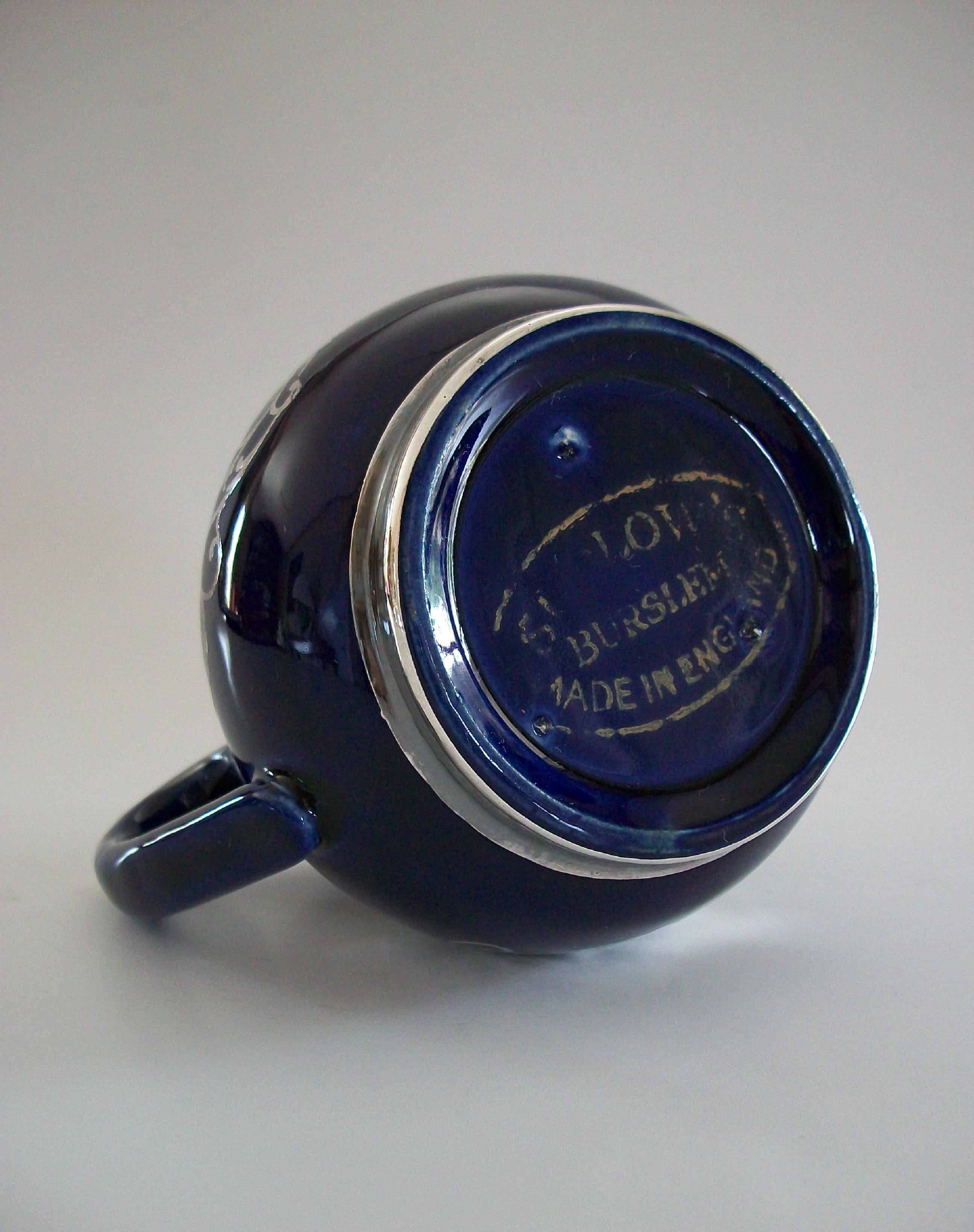 SUDLOW'S - Kobaltblau glasierte Keramik & Silberauflage Teeservice - UK - CIRCA 1920 im Angebot 5