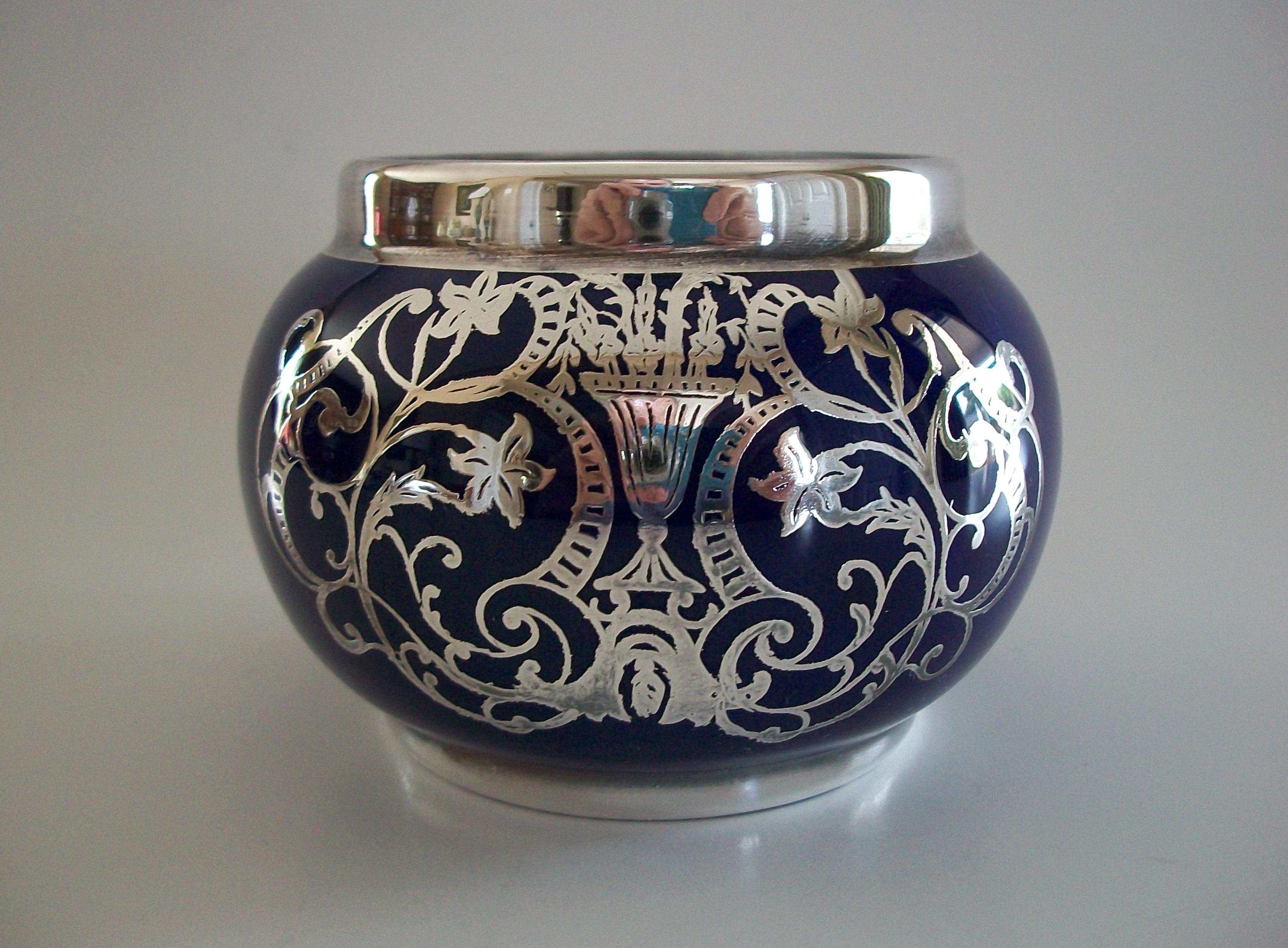 SUDLOW'S - Kobaltblau glasierte Keramik & Silberauflage Teeservice - UK - CIRCA 1920 im Angebot 6