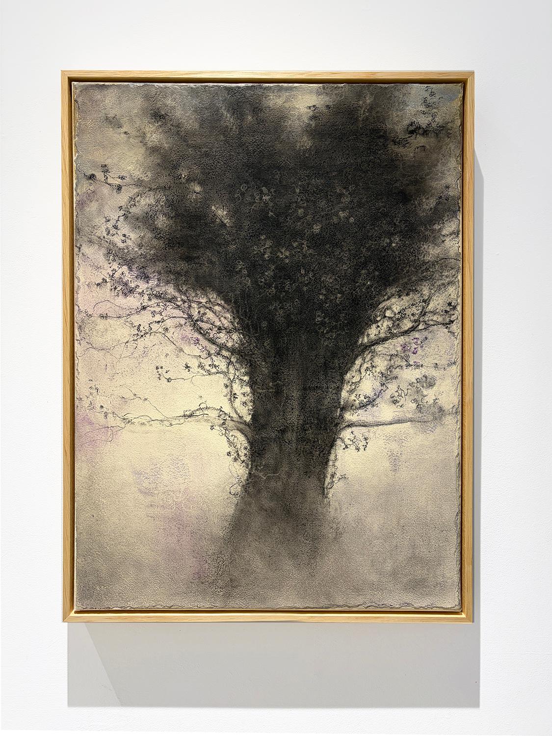 Arborescent (Expressionist Charcoal Tree Landscape Painting on Paper on Canvas) - Art by Sue Bryan