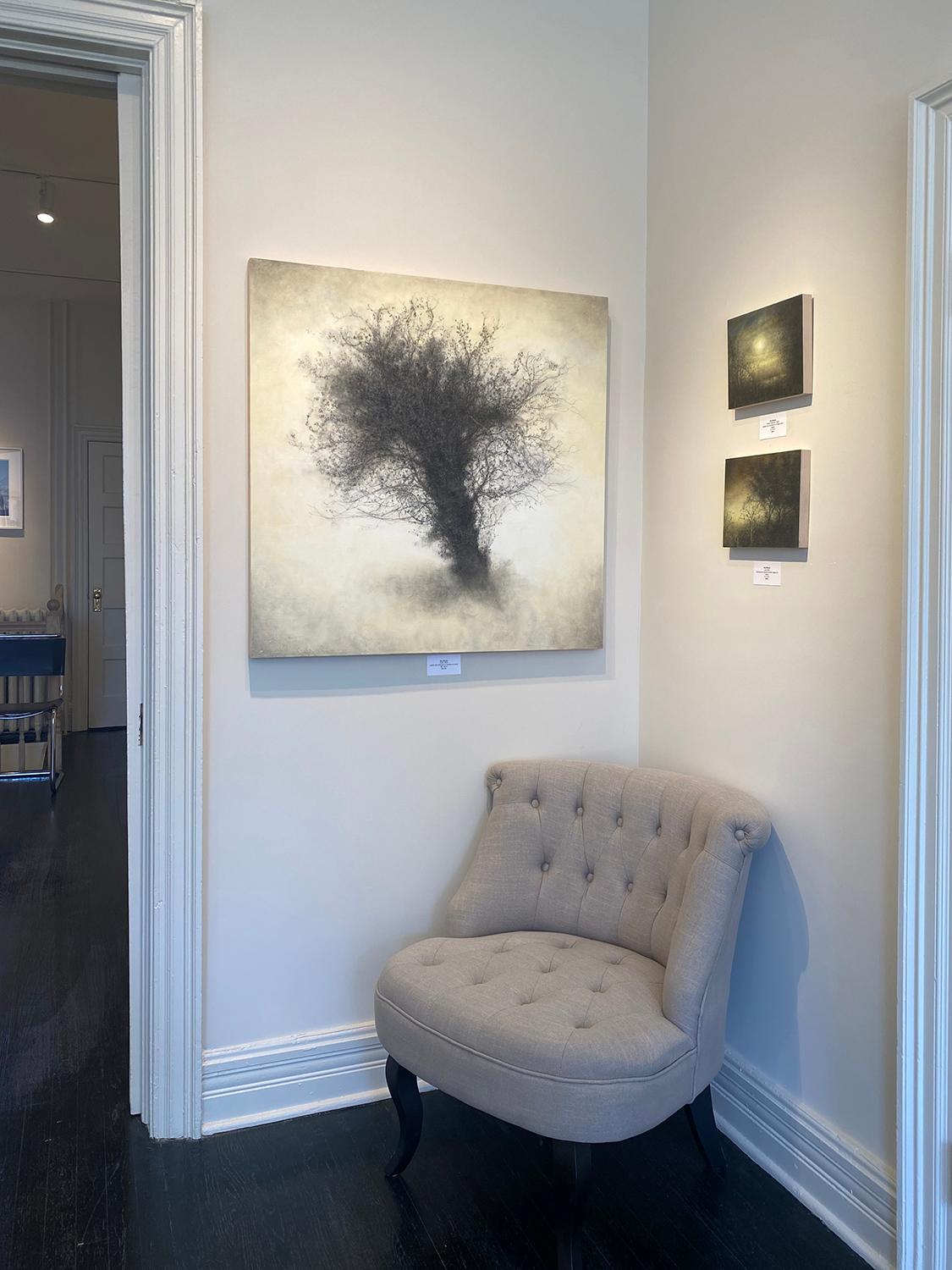 Froth (Detailed Charcoal Tree Landscape on Panel by Sue Bryan) For Sale 7