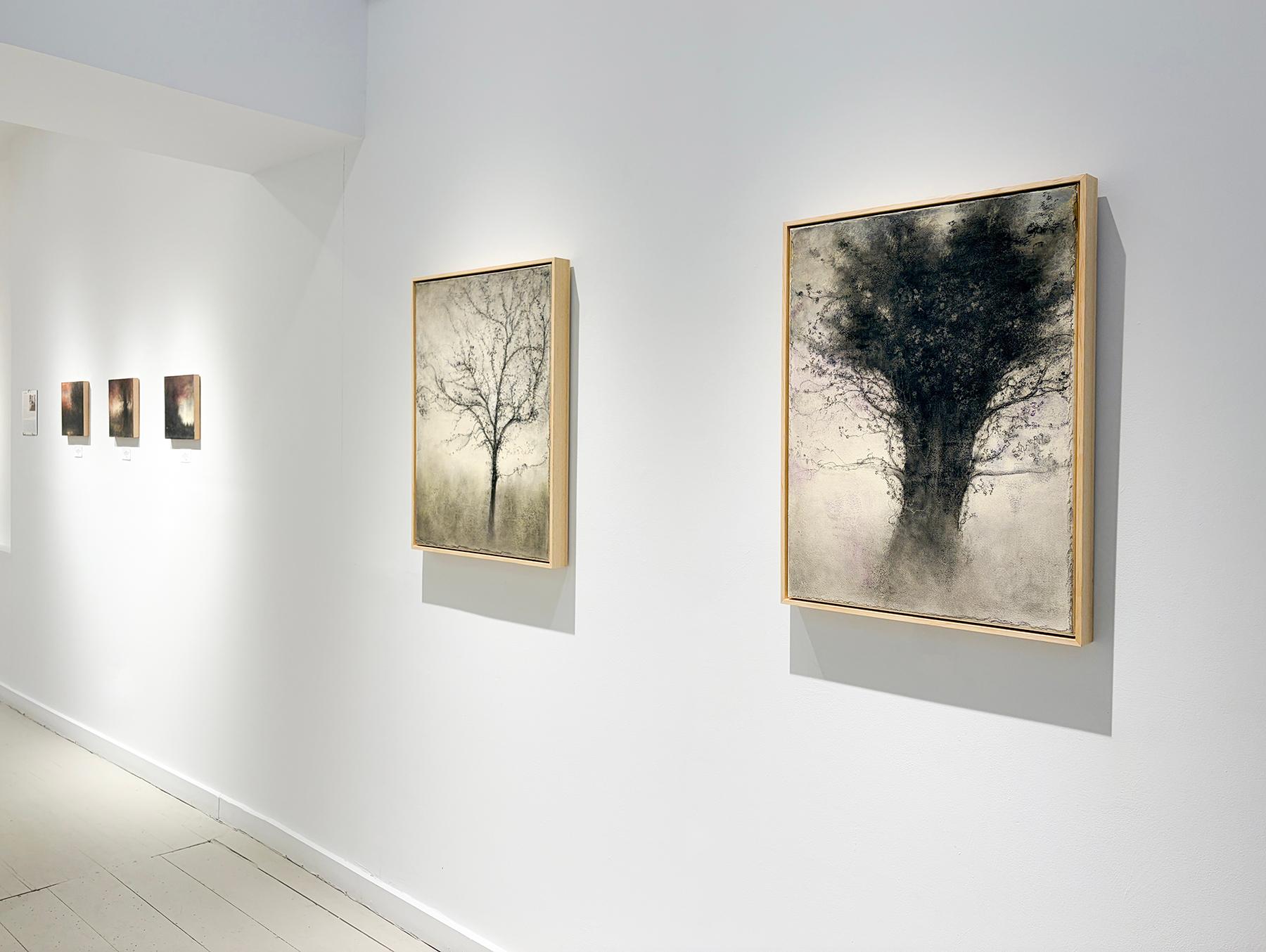 Offshoot (Expressionist Charcoal Tree Landscape Painting on Paper on Canvas) For Sale 6