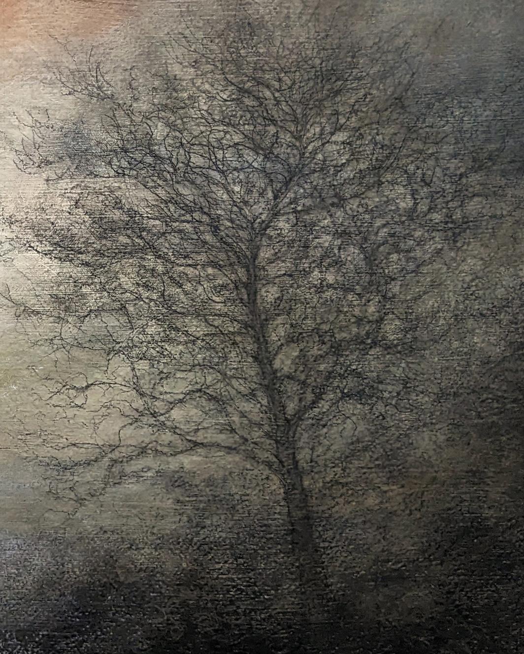Still Point (Landschaftszeichnung eines Waldes im tonalistischen Stil von Sue Bryan) im Angebot 2