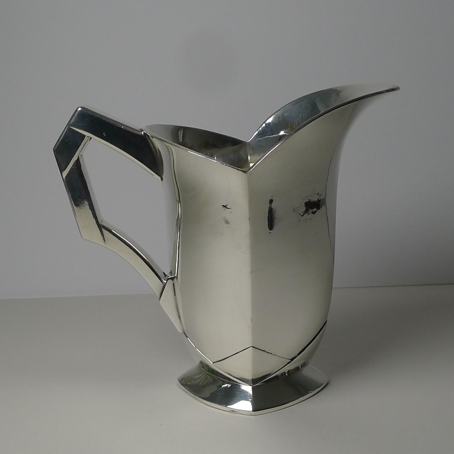 Sue et Mare para Orfèvrerie Gallia / Maison Christofle, Jarra Art Déco c.1925 en Bueno estado para la venta en Bath, GB