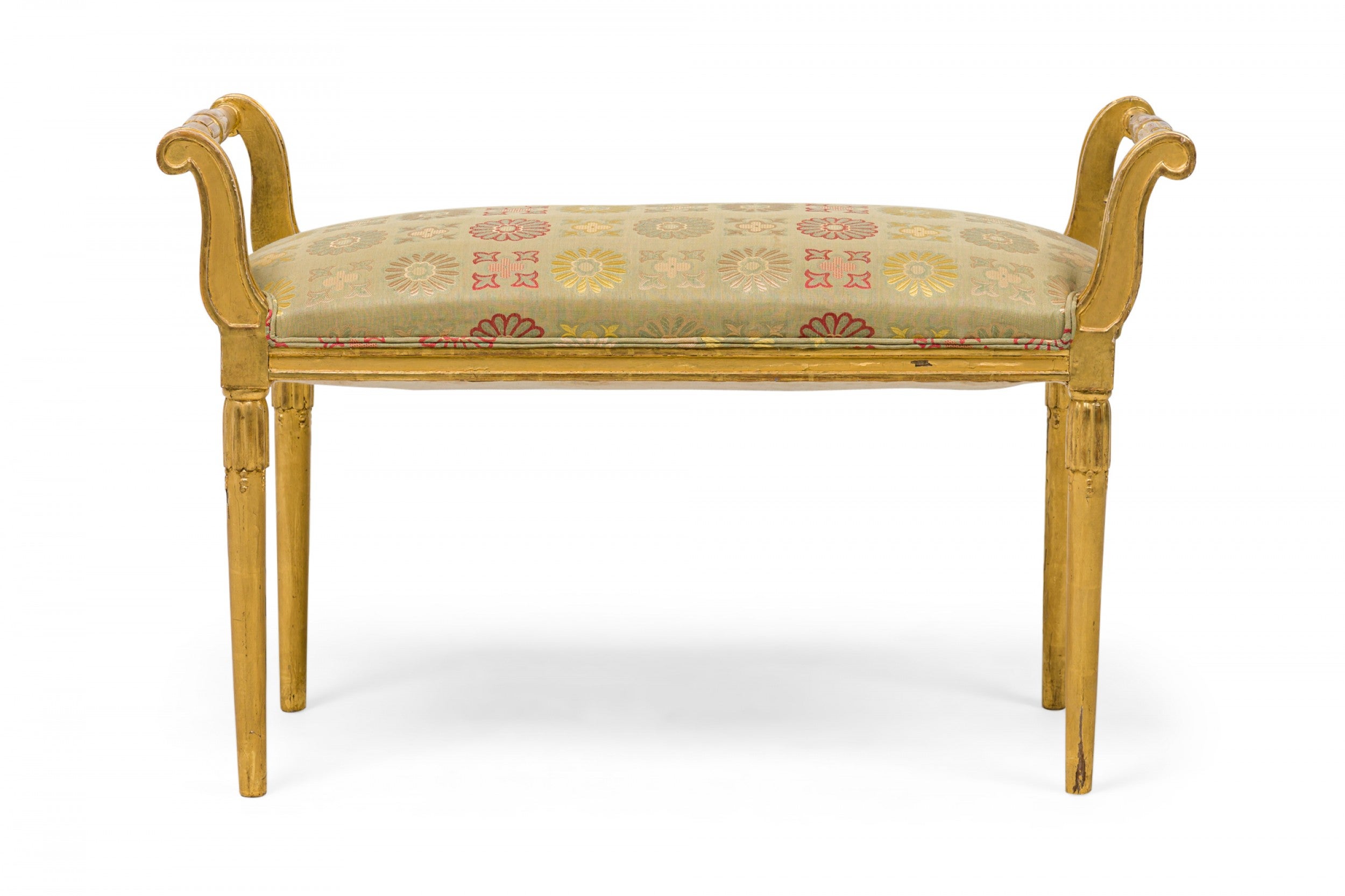 Sue et Mare French Art Deco Giltwood Upholstered Bench For Sale