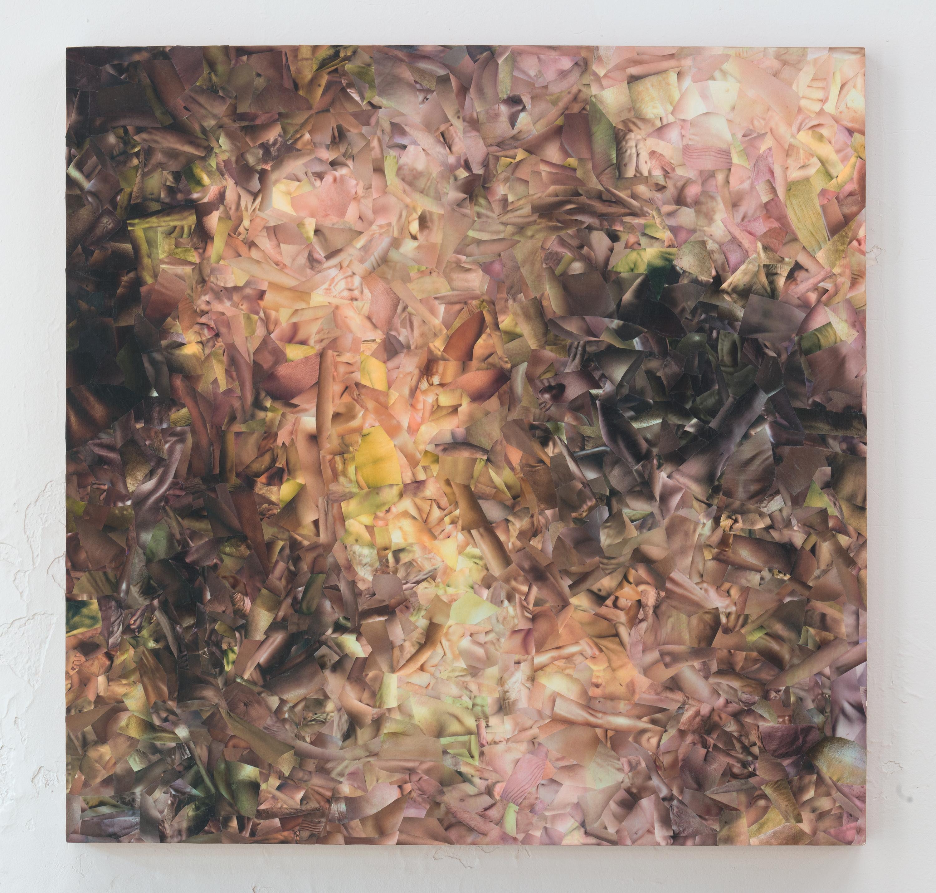 Sue Fox Abstract Painting – ALL ONE – Collage auf Täfelung aus gemischten Race Cutouts der Vogue in einem