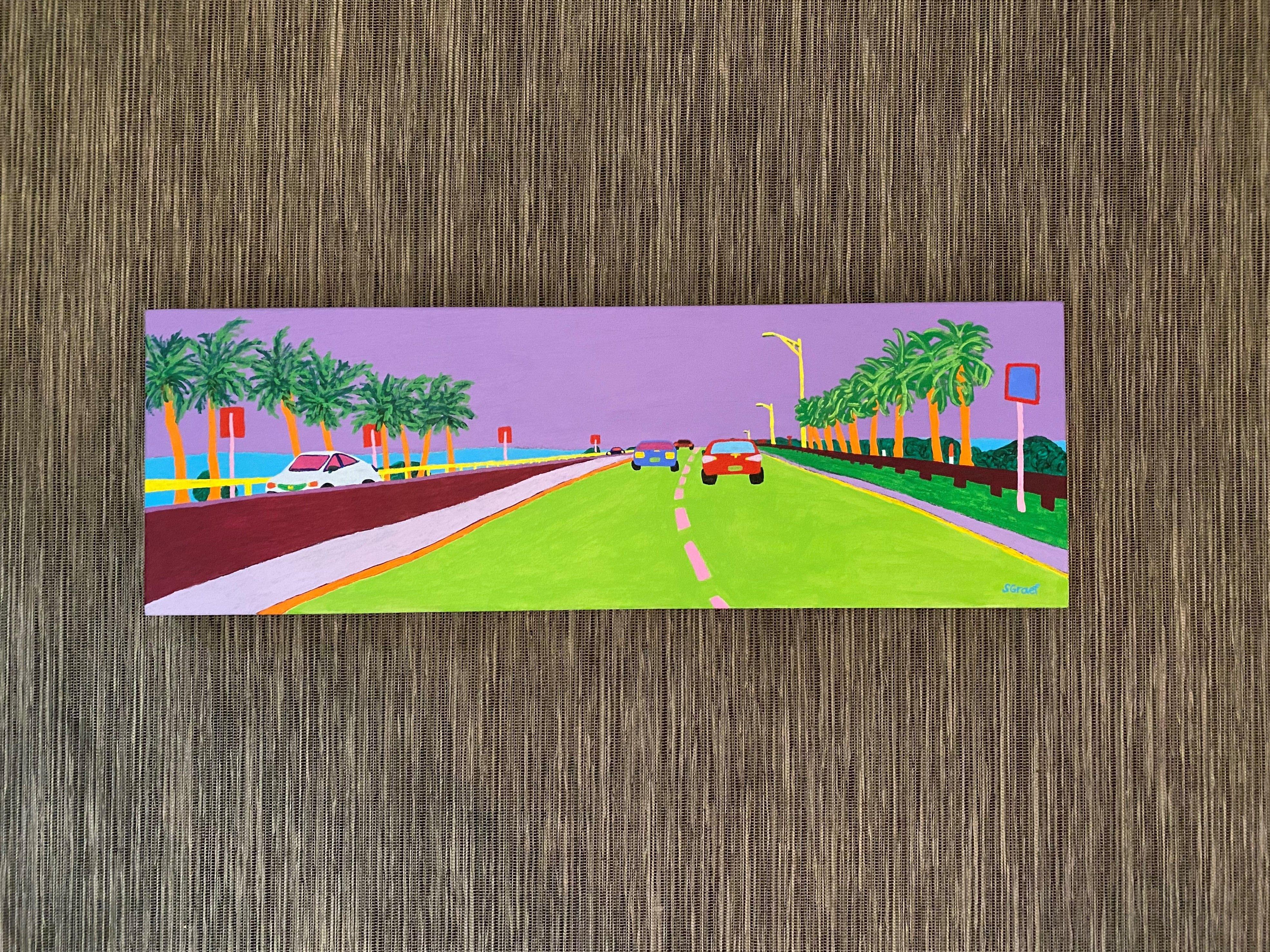 Causeway From Tampa, Painting, Acrylic on Canvas For Sale 1