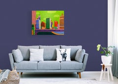 Chicago Skyline - Pintura Pop Art Paisaje Urbano