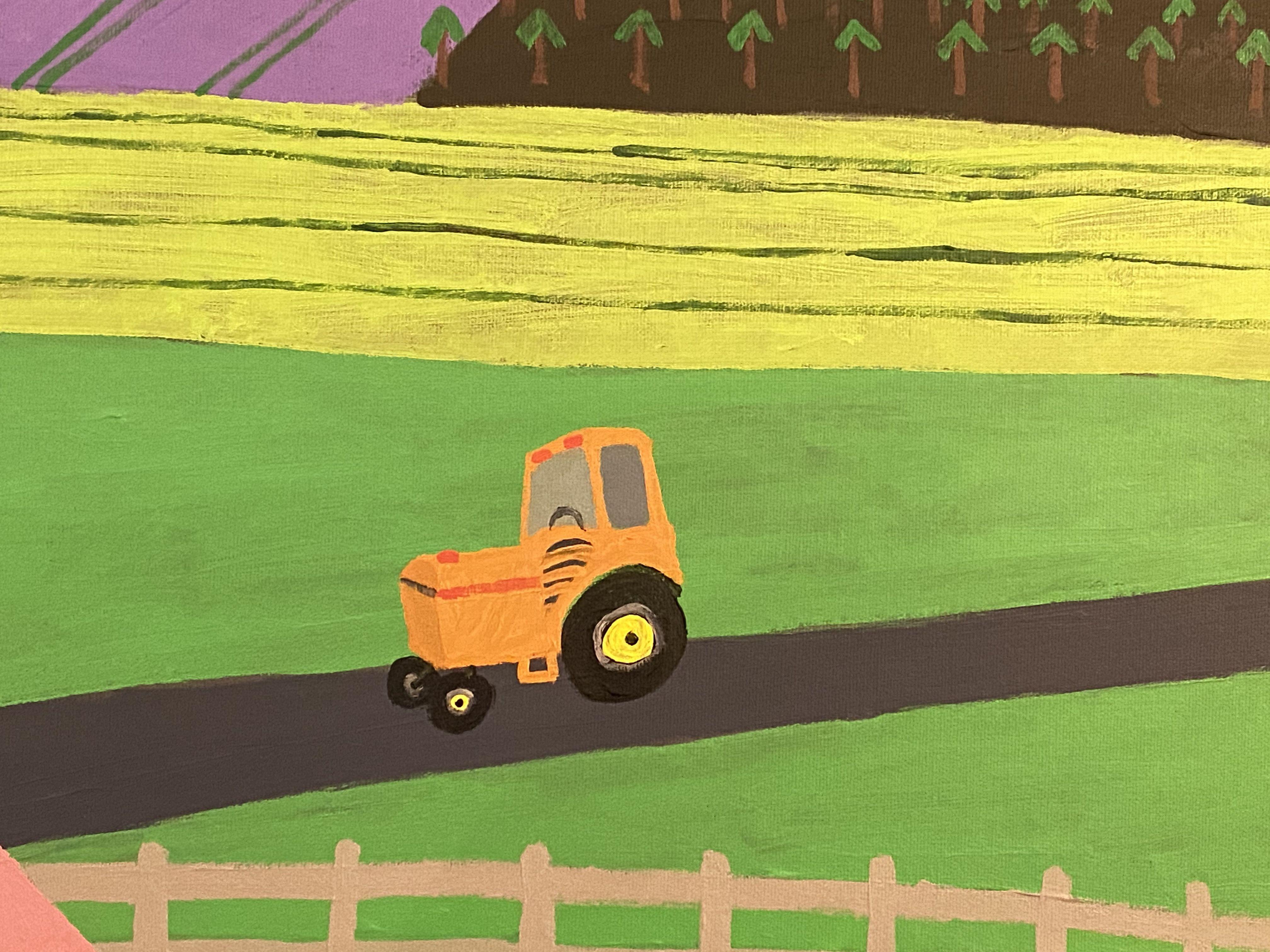 Georgia Farmland, Painting, Acrylic on Canvas For Sale 1
