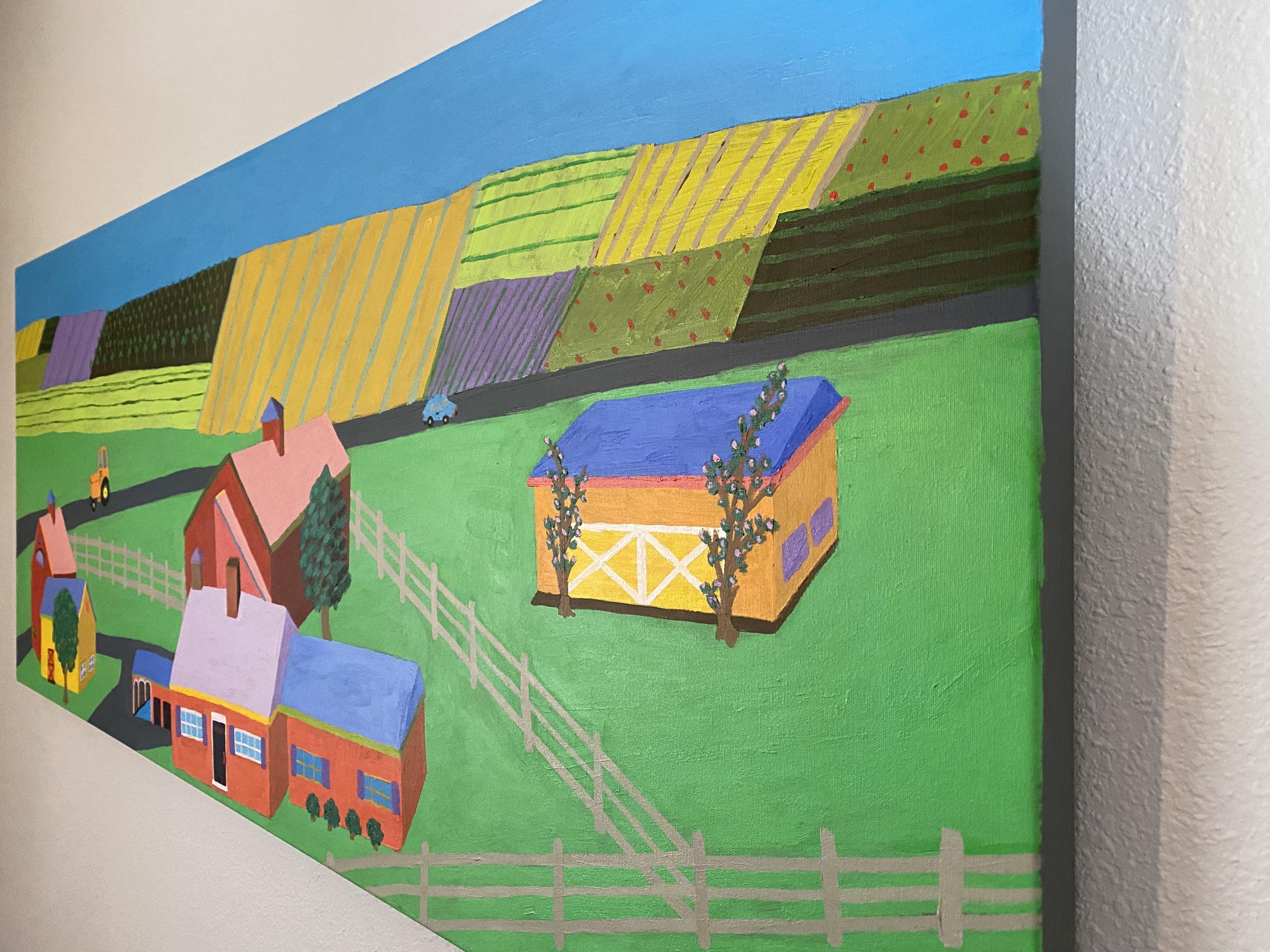 Georgia Farmland, Painting, Acrylic on Canvas For Sale 2