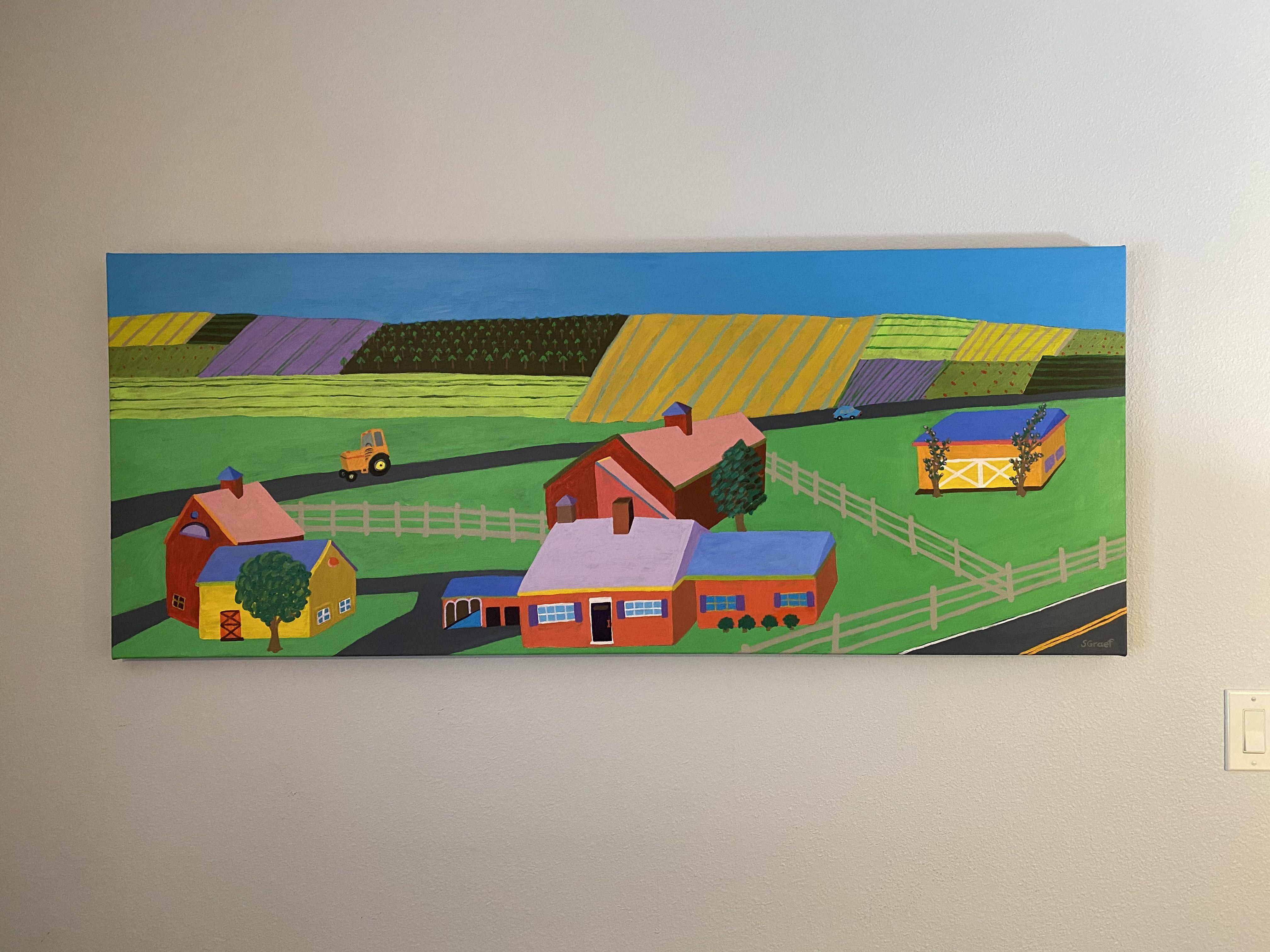 Georgia Farmland, Painting, Acrylic on Canvas For Sale 3