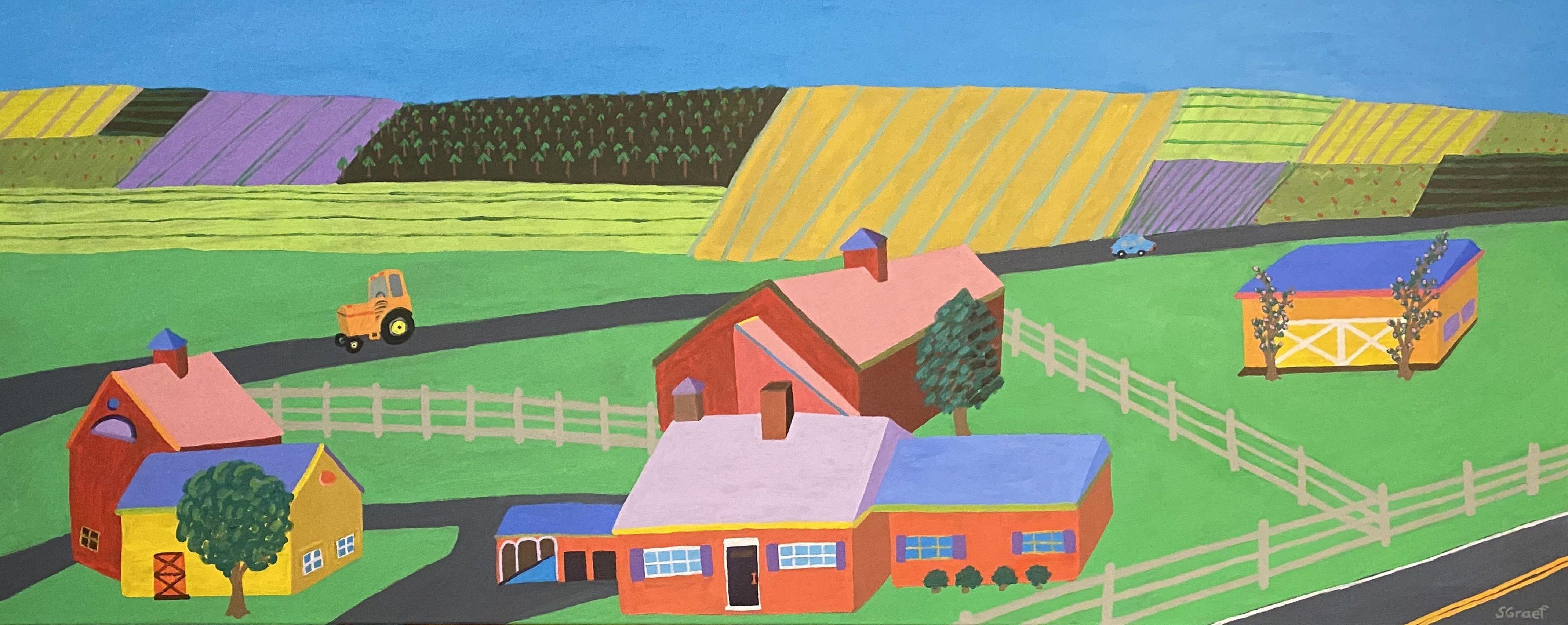 Sue Graef Landscape Painting - Georgia Farmland, Painting, Acrylic on Canvas