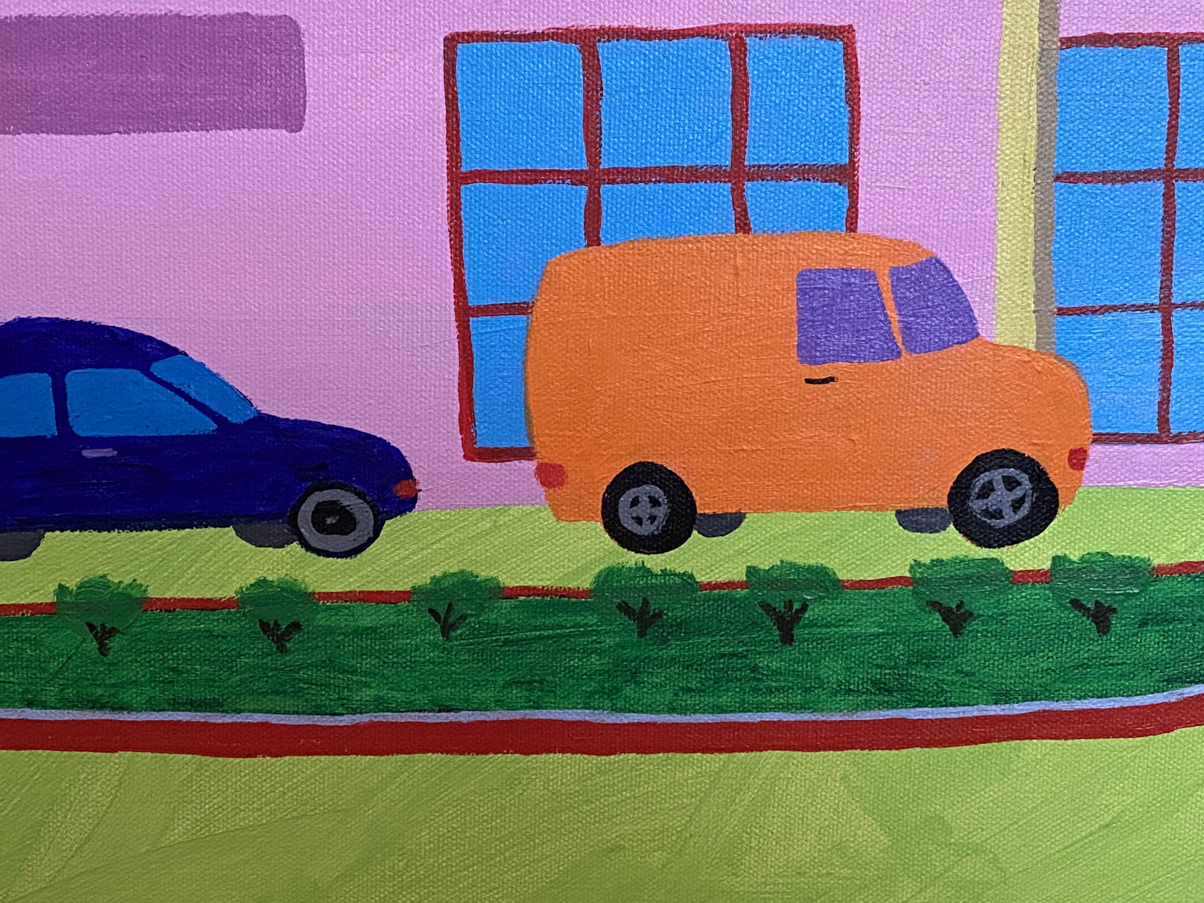 Elicottero sopra McDonald's, Pittura, Acrilico su tela 2