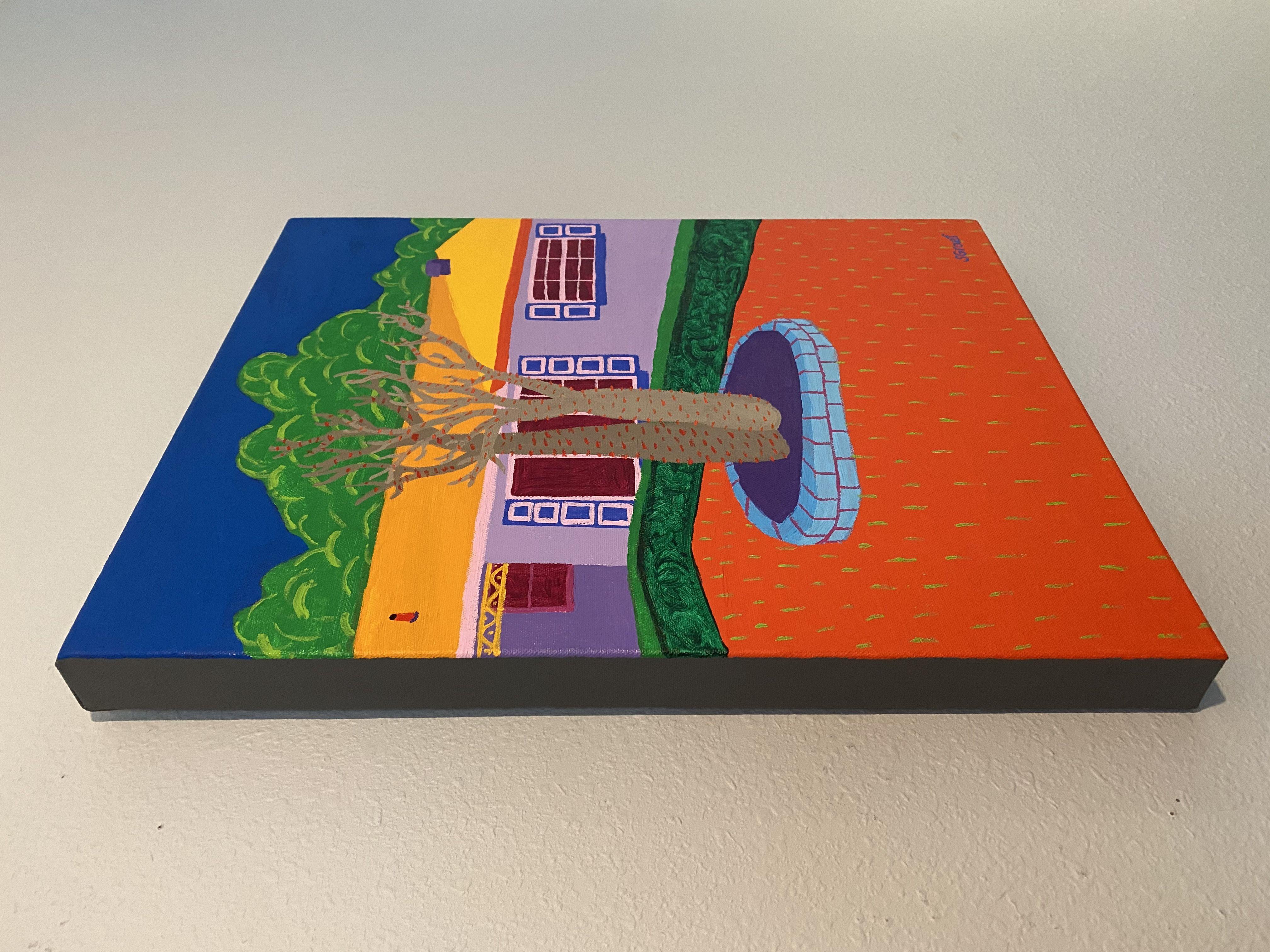 Casa e albero, Pittura, Acrilico su tela 2