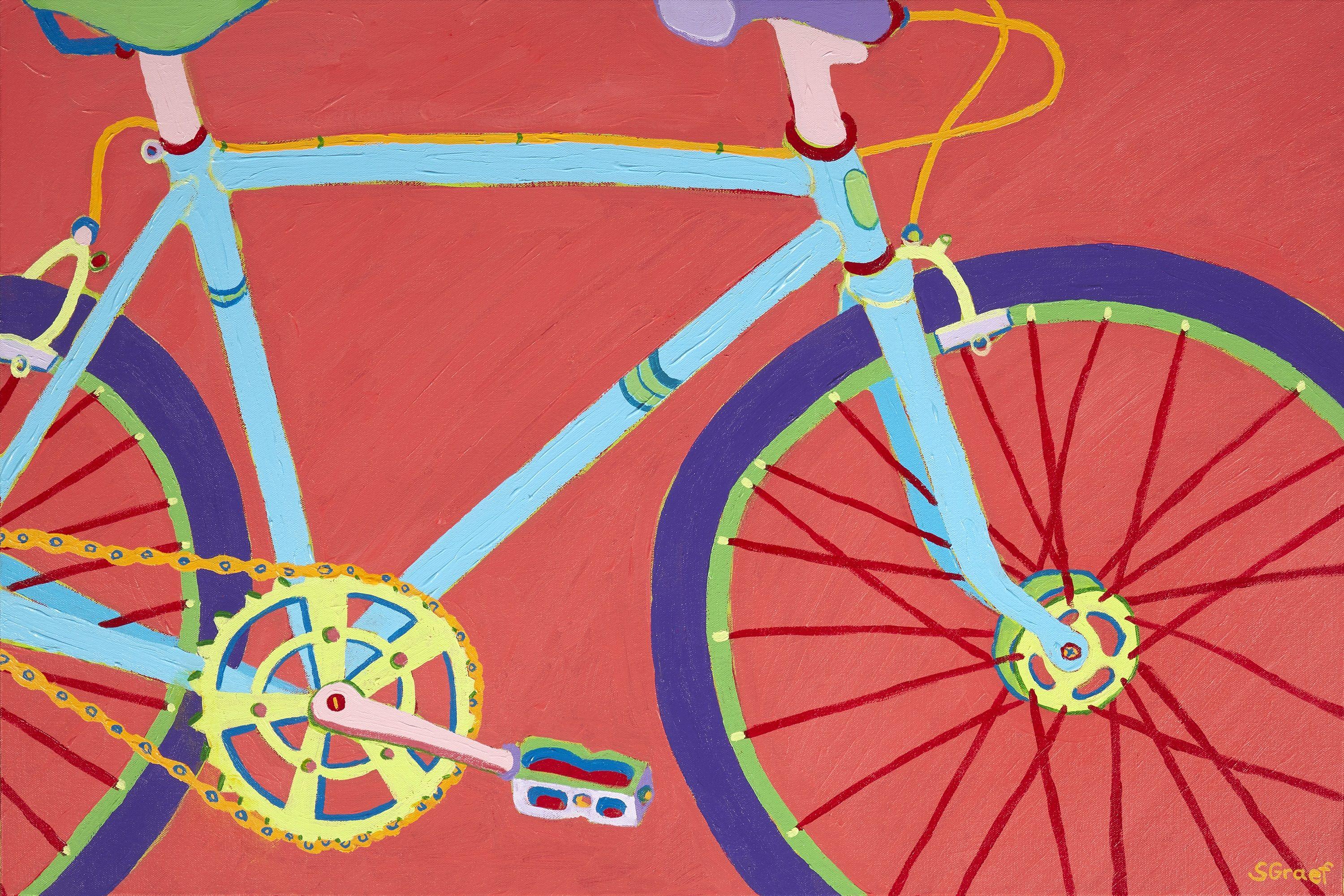 bike painting on canvas