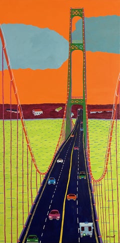 Mackinac Bridge, Painting, Acrylic on Canvas