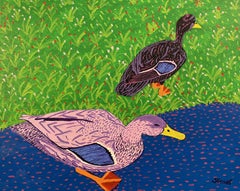 Deux canards sont plus qu'un, peinture, acrylique sur toile